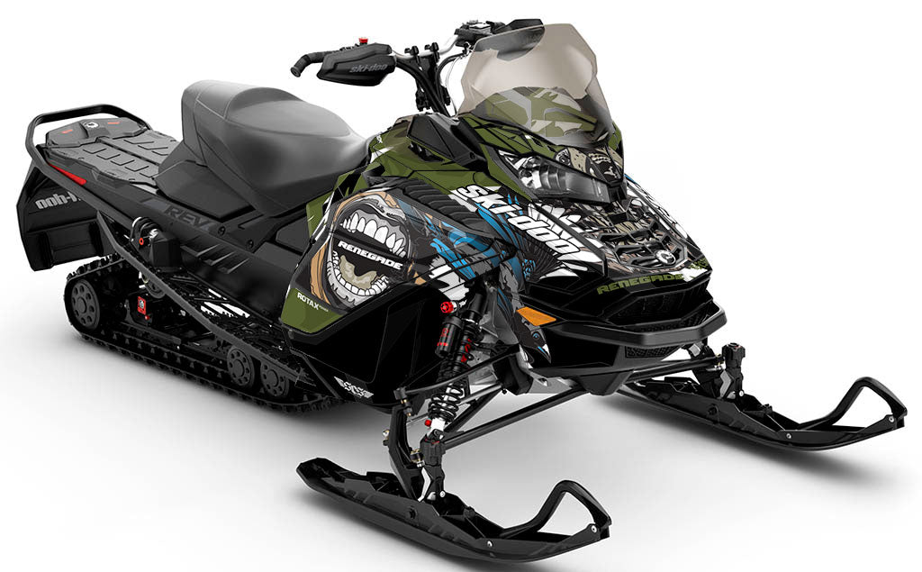 Flex Army Green Ski-Doo REV Gen4 Wide Premium Coverage Sled Wrap