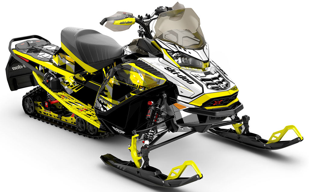Squint Yellow Black Ski-Doo REV Gen4 Wide Less Coverage Sled Wrap