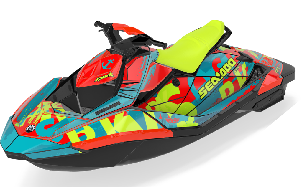 Anchor Sea-Doo Spark Graphics Blue Cyan Full Coverage