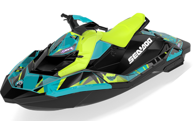 Bull Shark Sea-Doo Spark Graphics Blue Reef Partial Coverage