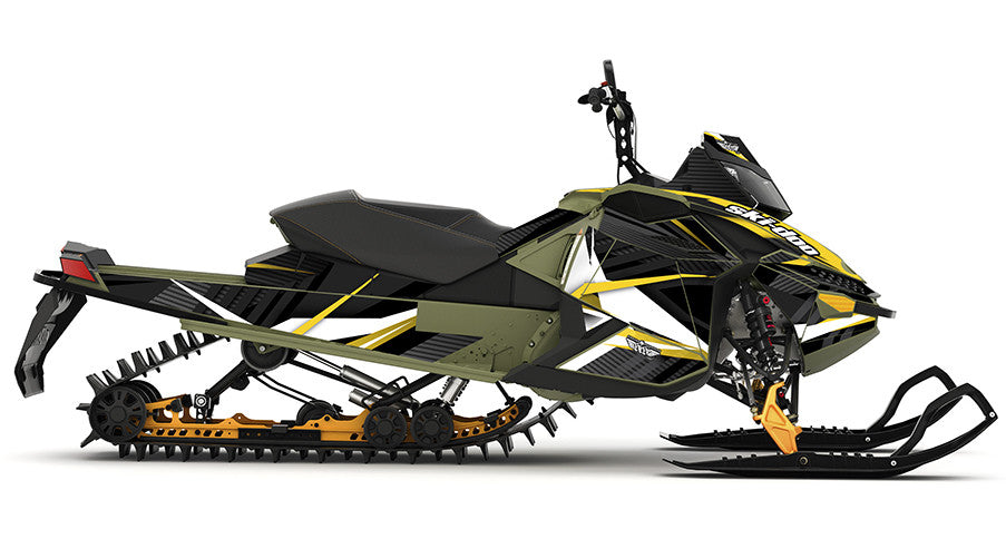 Carbon Yellow Ski-Doo REV-XP Sled Wrap Decal