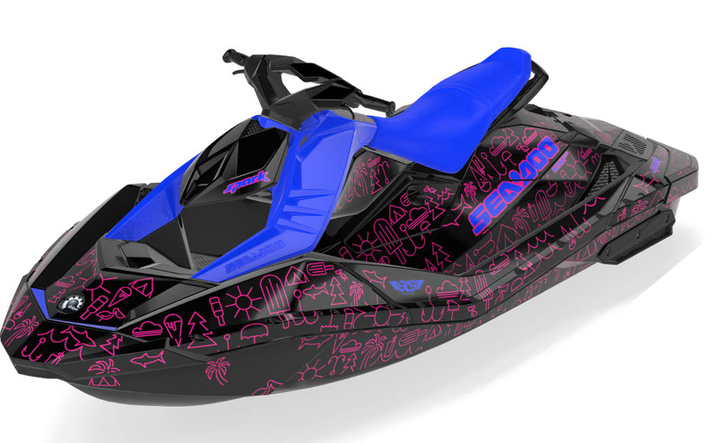 Icon Sea-Doo Spark Graphics Pink Blue Partial Coverage