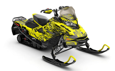 Sidestep Yellow Grey Ski-Doo REV Gen4 MXZ Premium Coverage Sled Wrap