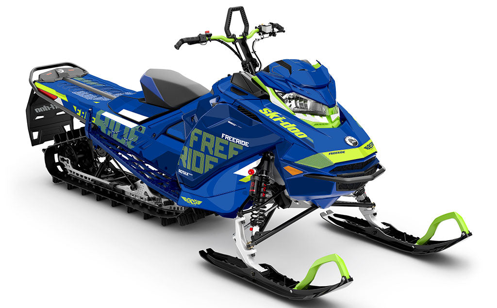 Stockup Blue Green Ski-Doo REV Gen4 Freeride Premium Sled Wrap