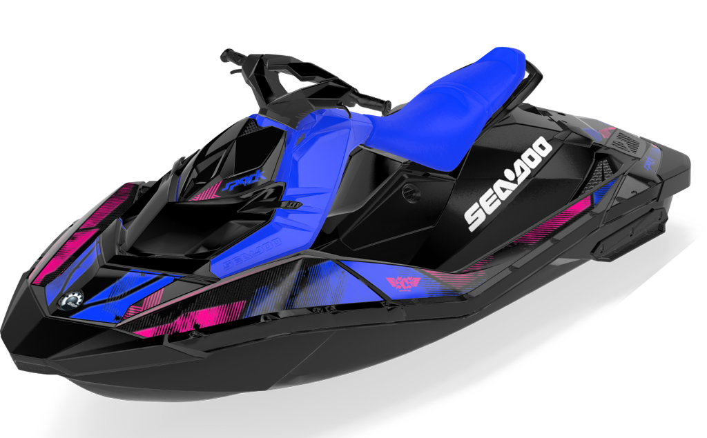 Tally Sea-Doo Spark Graphics Pink DazzlingBlue Partial Coverage