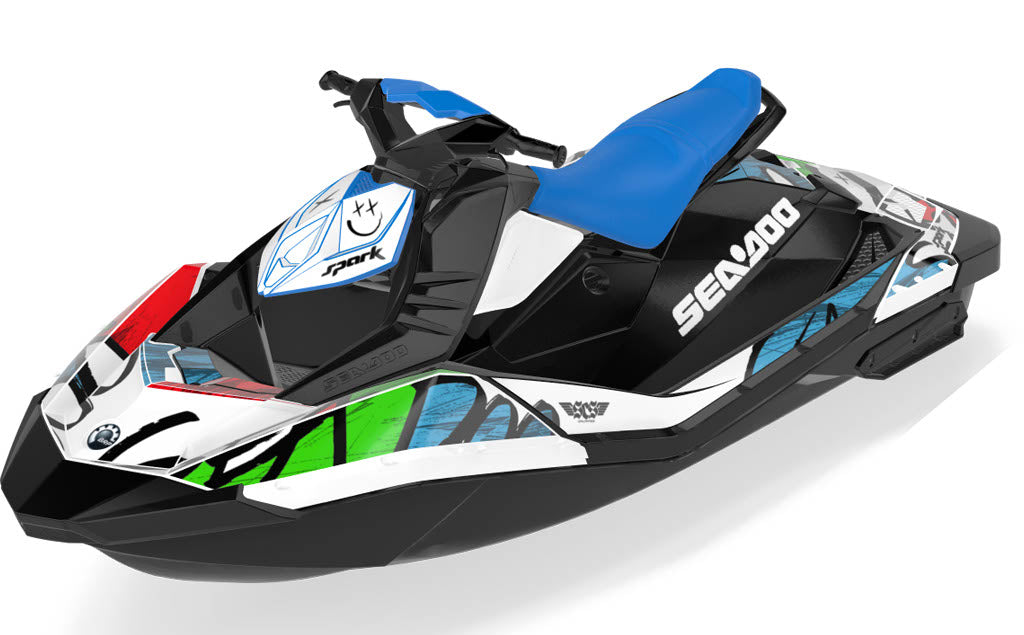 Zoovie Sea-Doo Spark Graphics Red Green Full Coverage
