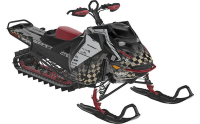 Checker Ski-Doo REV Gen5 Mountain CatGrey SpartanRed Full Coverage