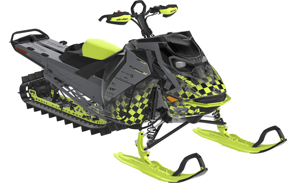 Checker Ski-Doo REV Gen5 Mountain DarkGrey MantaGreen Premium Coverage