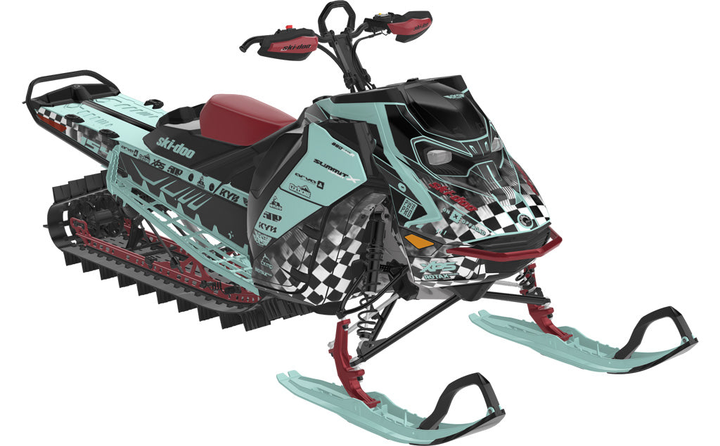 「LEAD SLED」 gloom 34×32 レングス72.5 Checker | Custom Ski-Doo REV Gen5 Sled Wrap