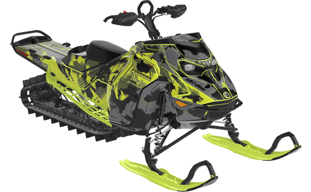 MultiCam Ski-Doo REV Gen5 Mountain NuclearYellow Grey Less Coverage