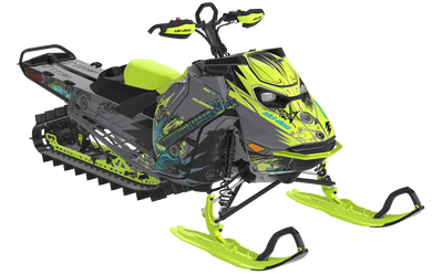 Mic Drop Ski-Doo REV Gen5 Mountain MantaGreen SteelGrey Partial Coverage