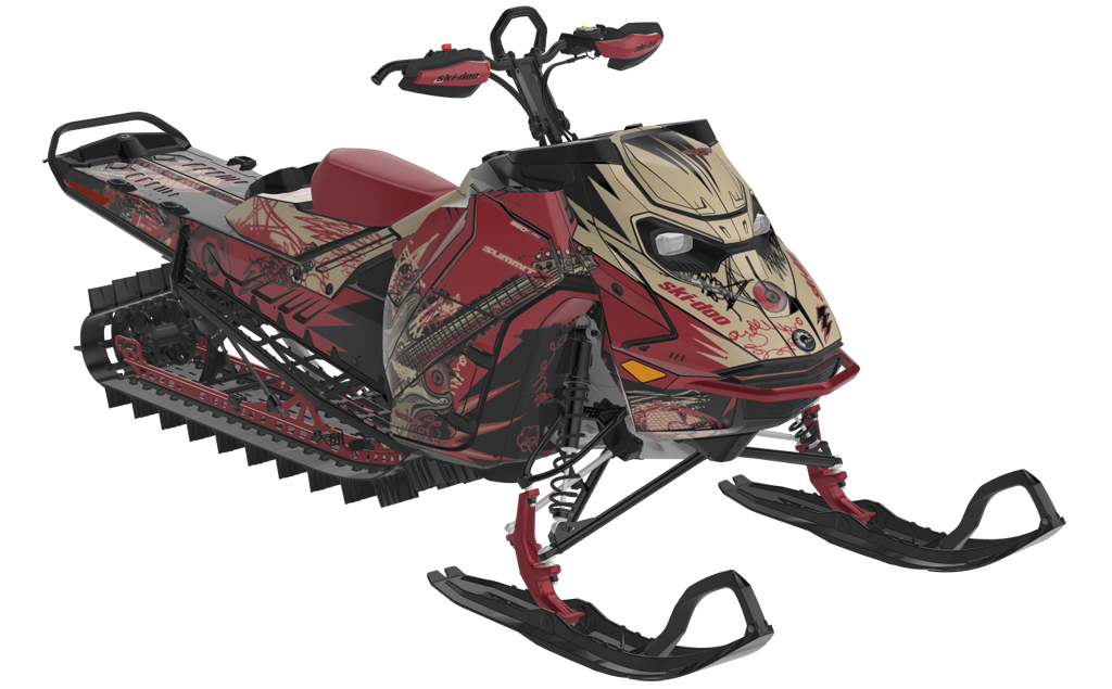Mic Drop Ski-Doo REV Gen5 Mountain CanAmSilver TrueRed Premium Coverage