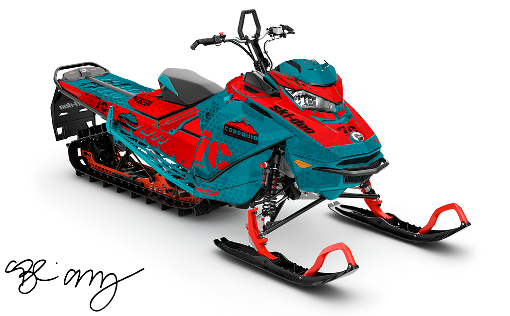 Blair Morgan - Teal Full Ski-Doo REV Gen4 Sled Wrap   Sled Wrap