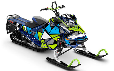 Antidote Blue Green Ski-Doo REV Gen4 Freeride Partial Coverage Sled Wrap