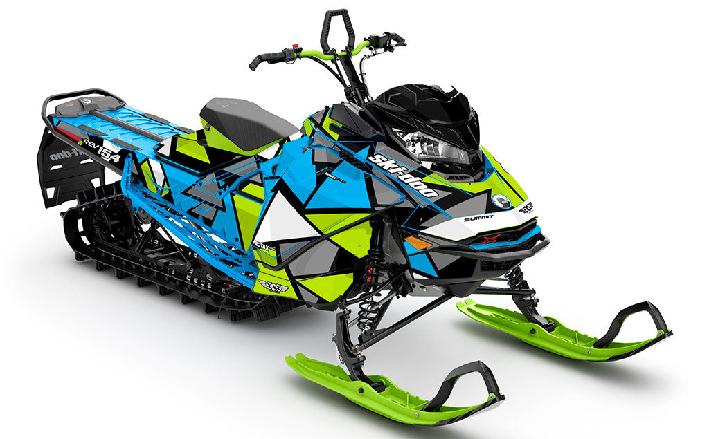 Antidote Blue Green Ski-Doo REV Gen4 Summit Less Coverage Sled Wrap