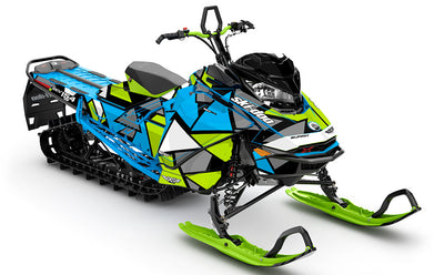 Antidote Blue Green Ski-Doo REV Gen4 Summit Less Coverage Sled Wrap