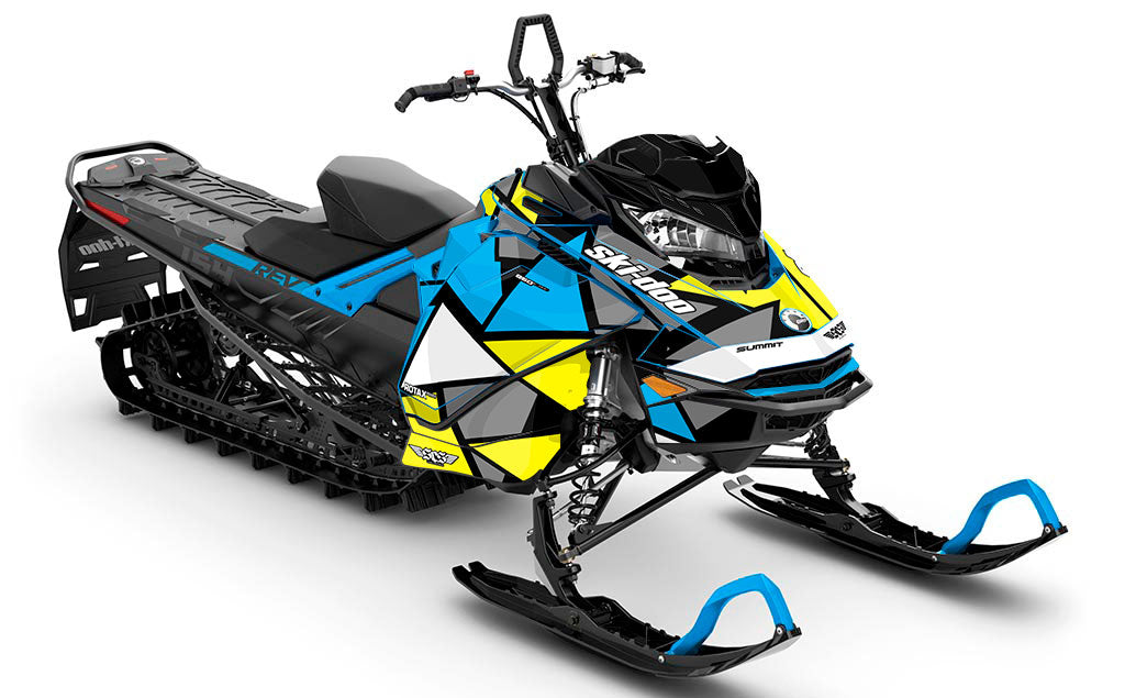 Antidote Blue Yellow Ski-Doo REV Gen4 Summit Premium Coverage Sled Wrap