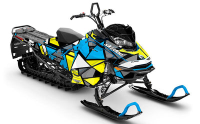 Antidote Blue Yellow Ski-Doo REV Gen4 Summit Partial Coverage Sled Wrap