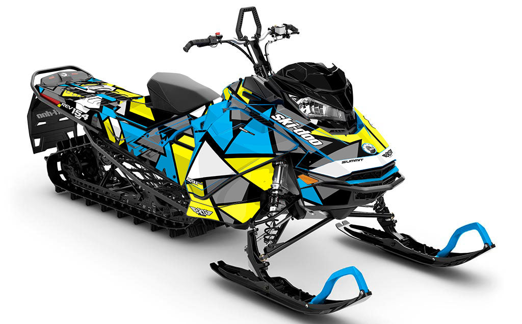 Antidote Blue Yellow Ski-Doo REV Gen4 Summit Less Coverage Sled Wrap