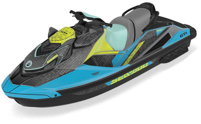 Backsplash NuclearYellow Cyan Sea-Doo GTI Graphics