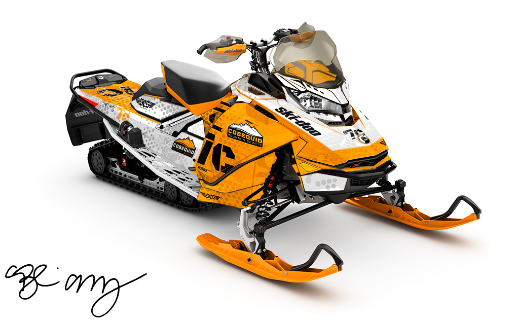 Blair Morgan - Orange White Full Ski-Doo REV Gen4 Sled Wrap   Sled Wrap