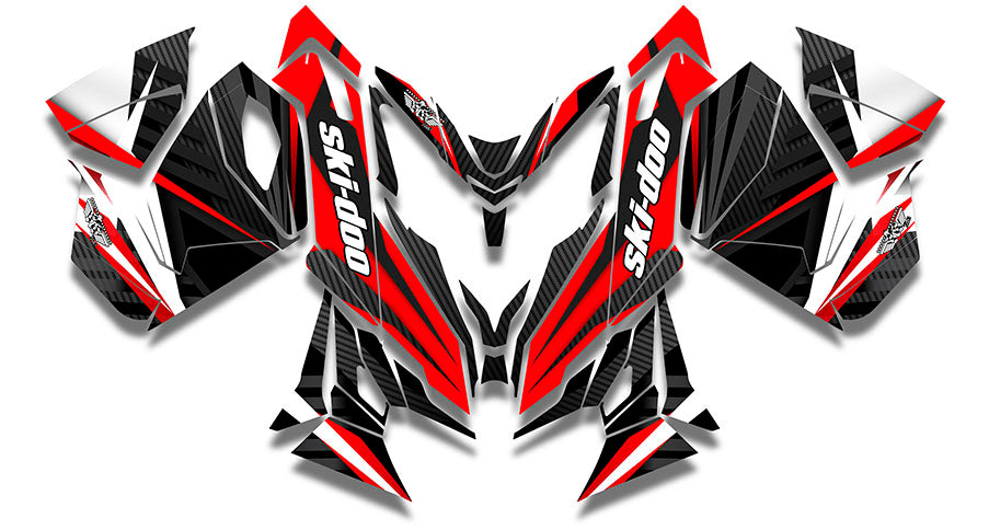 Carbon Red | Ski-Doo REV-XS Sled Wrap