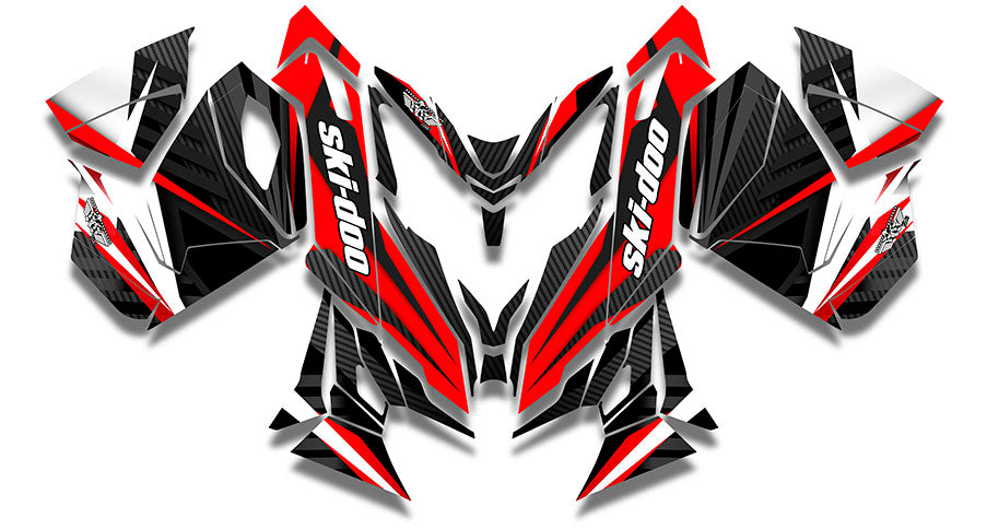 Carbon Red Sled Wraps - SCS Unlimited 