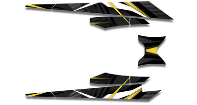 Carbon Yellow Sled Wraps - SCS Unlimited 