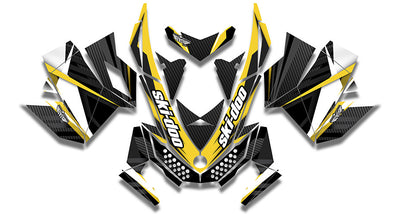 Carbon Yellow Sled Wraps - SCS Unlimited 