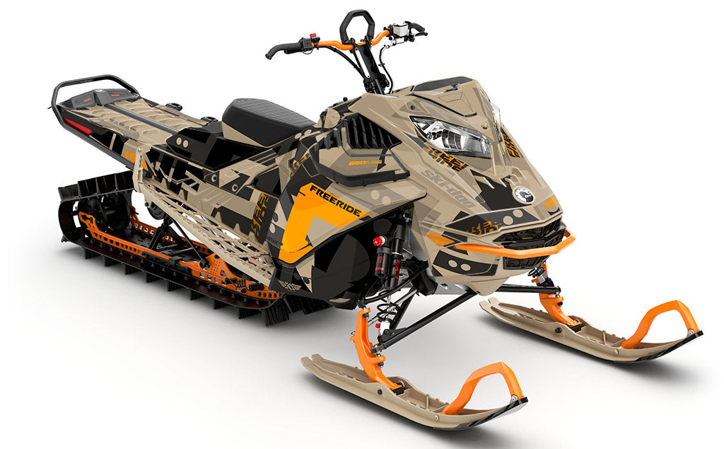 Champ Tan Oramge Ski-Doo REV Gen4 LWH - Freeride Full Coverage Sled Wrap