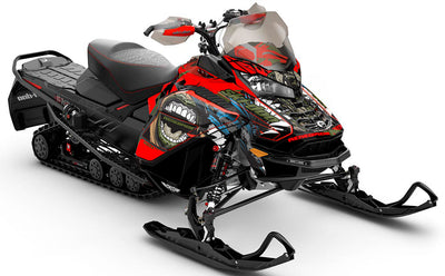 Flex Orange Black Ski-Doo REV Gen4 Wide Premium Coverage Sled Wrap