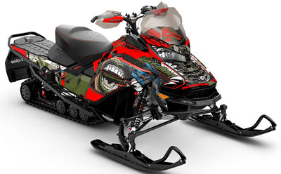 Flex Orange Black Ski-Doo REV Gen4 Wide Full Coverage Sled Wrap
