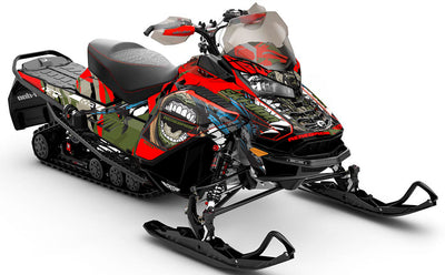 Flex Orange Black Ski-Doo REV Gen4 Wide Partial Coverage Sled Wrap