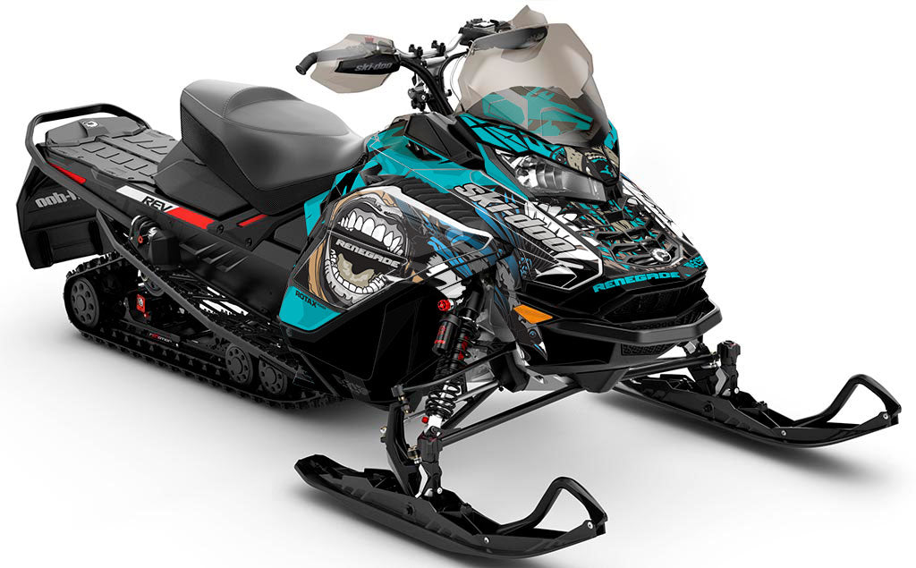 Flex LghtGrey Red Ski-Doo REV Gen4 Wide Premium Coverage Sled Wrap