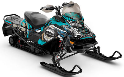 Flex LghtGrey Red Ski-Doo REV Gen4 Wide Partial Coverage Sled Wrap