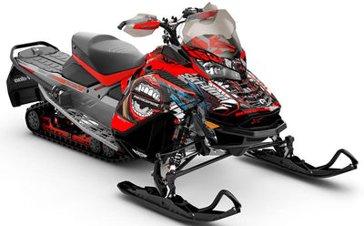 Flex DrkGrey Teal Ski-Doo REV Gen4 Wide Premium Coverage Sled Wrap