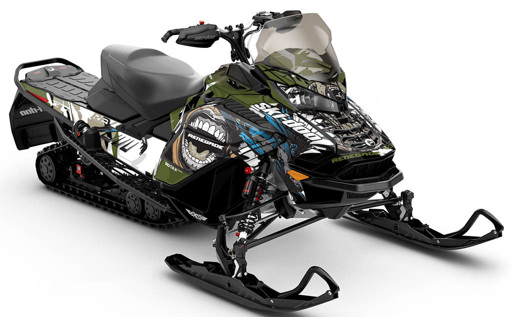 Flex Army Green Ski-Doo REV Gen4 Wide Full Coverage Sled Wrap