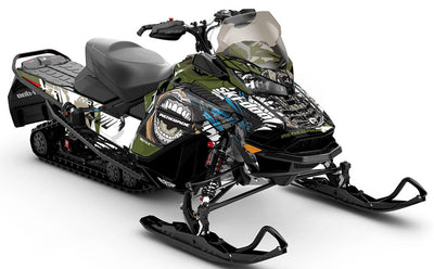 Flex Army Green Ski-Doo REV Gen4 Wide Full Coverage Sled Wrap