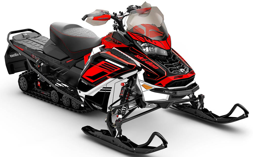 Flush Black Red Ski-Doo REV Gen4 Wide Premium Coverage Sled Wrap