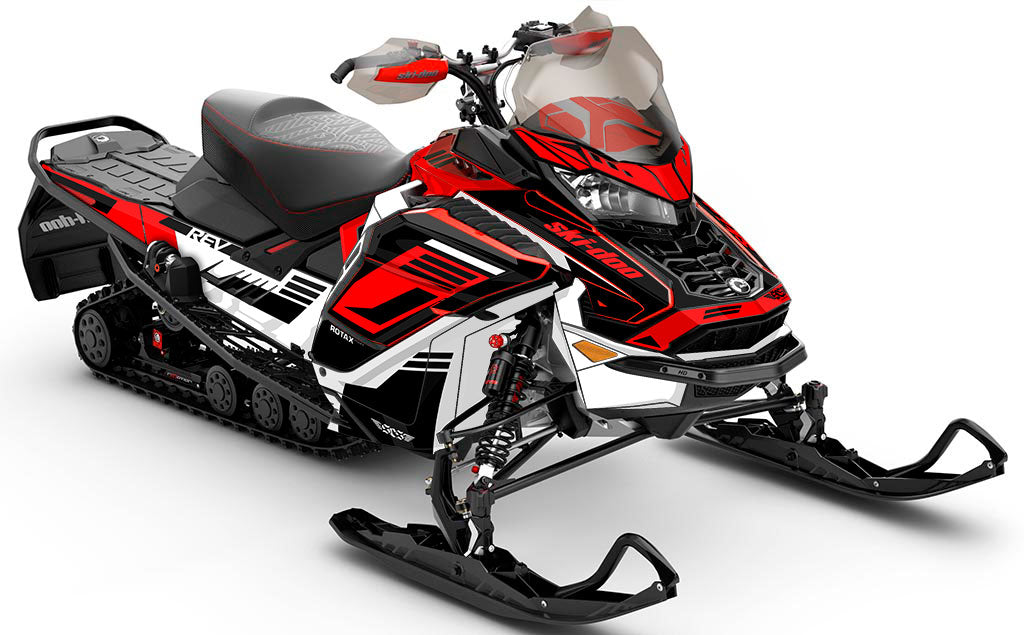 Flush Black Red Ski-Doo REV Gen4 Wide Full Coverage Sled Wrap