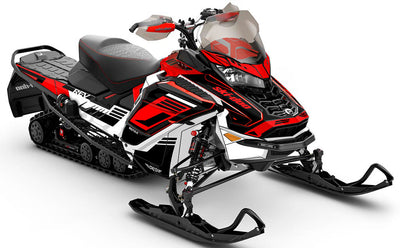 Flush Black Red Ski-Doo REV Gen4 Wide Full Coverage Sled Wrap