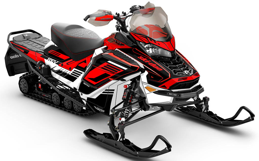 Flush Black Red Ski-Doo REV Gen4 Wide Partial Coverage Sled Wrap