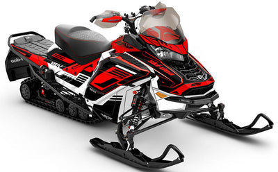 Flush Black Red Ski-Doo REV Gen4 Wide Partial Coverage Sled Wrap
