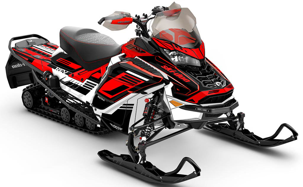 Flush Black Red Ski-Doo REV Gen4 Wide Less Coverage Sled Wrap