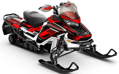 Flush Black Red Ski-Doo REV Gen4 Wide Less Coverage Sled Wrap