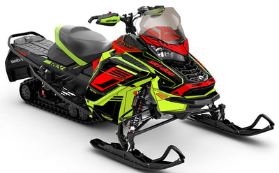 Flush Green Red Ski-Doo REV Gen4 Wide Premium Coverage Sled Wrap