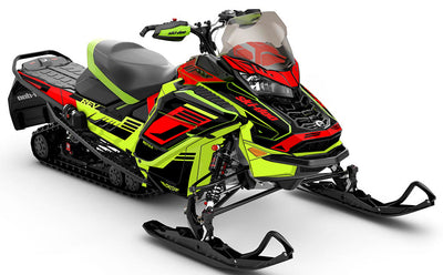 Flush Green Red Ski-Doo REV Gen4 Wide Full Coverage Sled Wrap