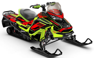 Flush Green Red Ski-Doo REV Gen4 Wide Less Coverage Sled Wrap