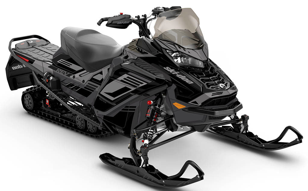 Flush Grey Black Ski-Doo REV Gen4 Wide Partial Coverage Sled Wrap
