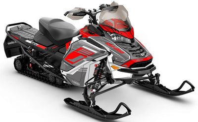 Flush White Grey Ski-Doo REV Gen4 Wide Premium Coverage Sled Wrap